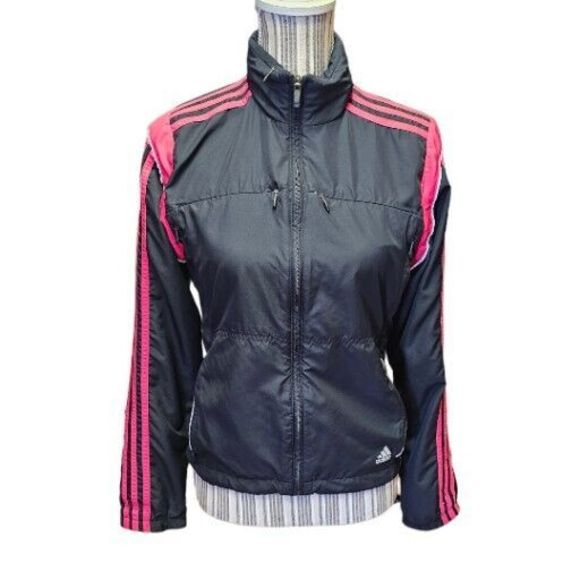 adidas Jackets & Blazers - Adidas Women's windbreaker Jacket SZ S Black Pink Lightweight Training.